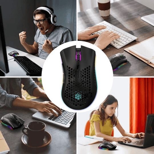 RGB Hexagon Trådlös Mus