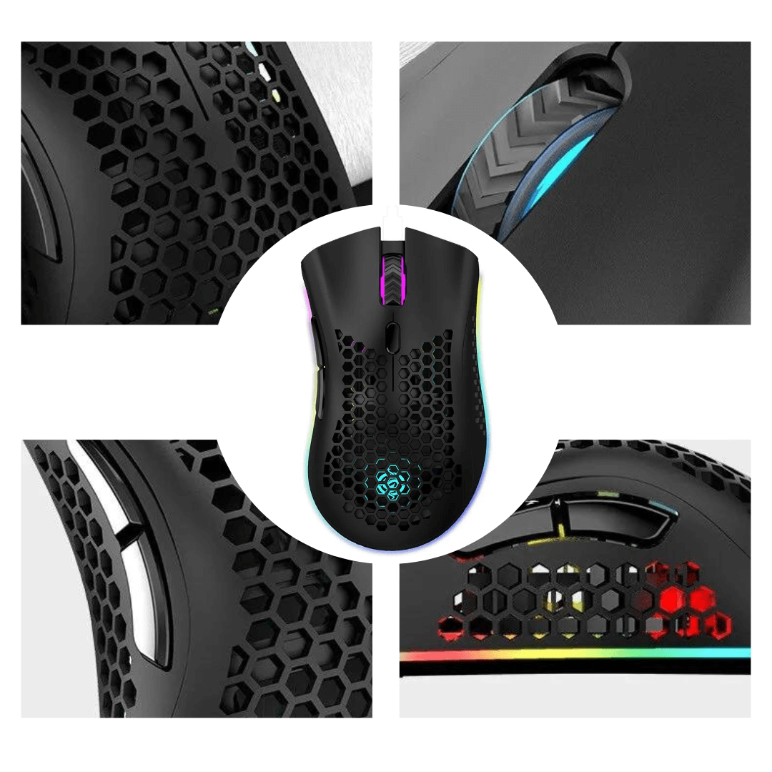 RGB Hexagon Trådlös Mus