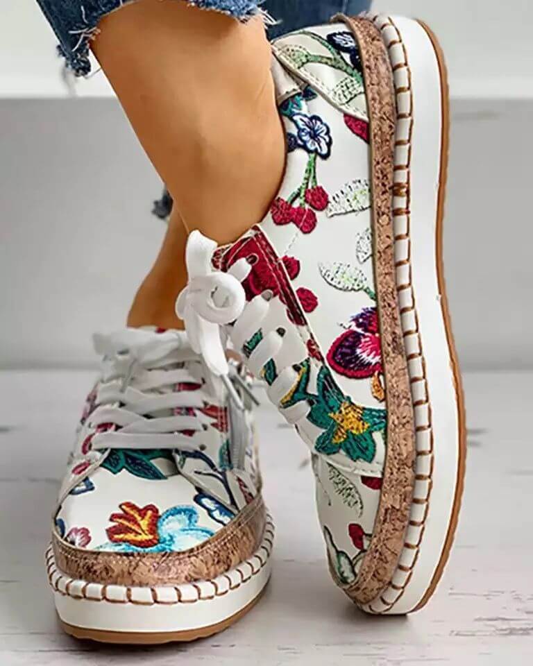 Floral Slip-On Sneakers