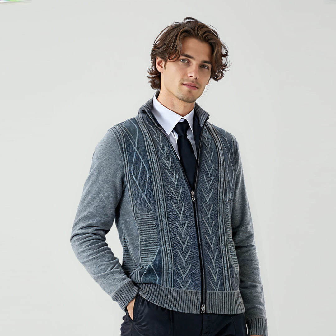 Stickad tröja i kashmir för män