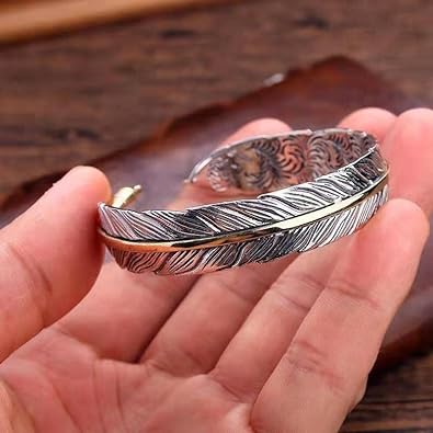 Silver Punkstil Fjäderarmband