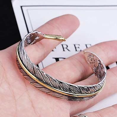 Silver Punkstil Fjäderarmband