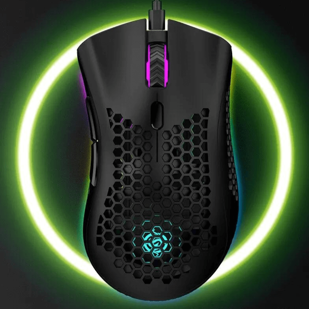 RGB Hexagon Trådlös Mus