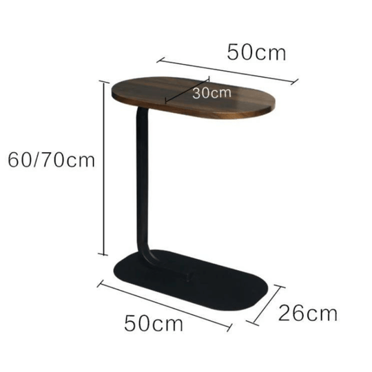 Minimlistisk C-formad sidobord
