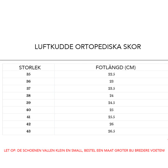 Luftkudde ortopediska skor