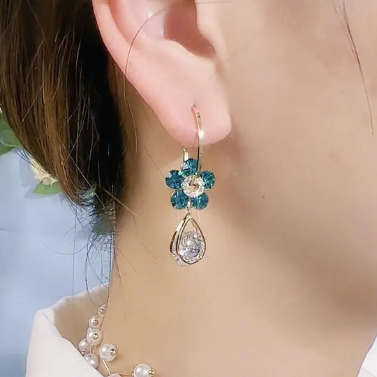 Kristall Vattendroppe Örhängen