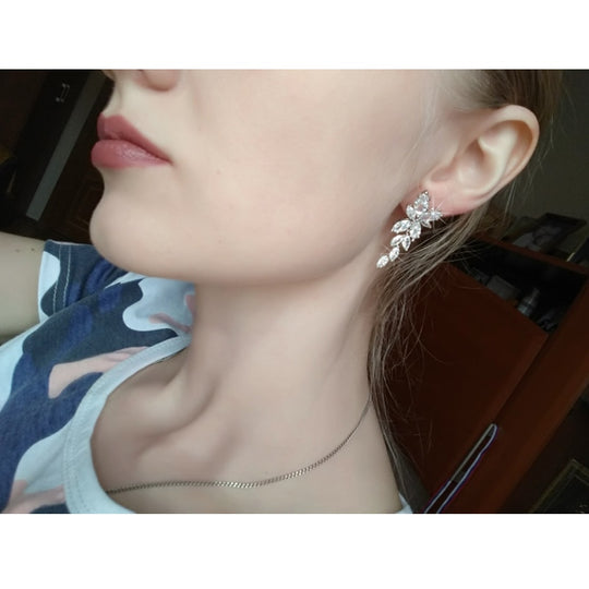 Kristallblad Hängeörhängen