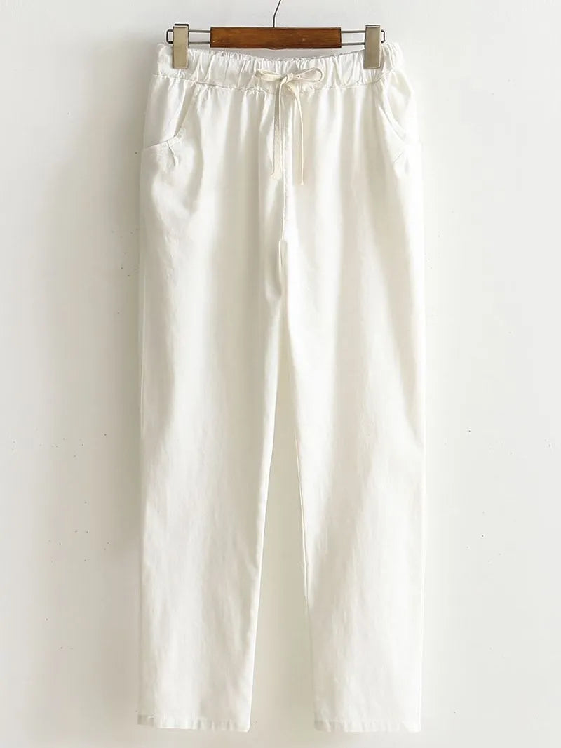 Dam elastiska midjbyxor