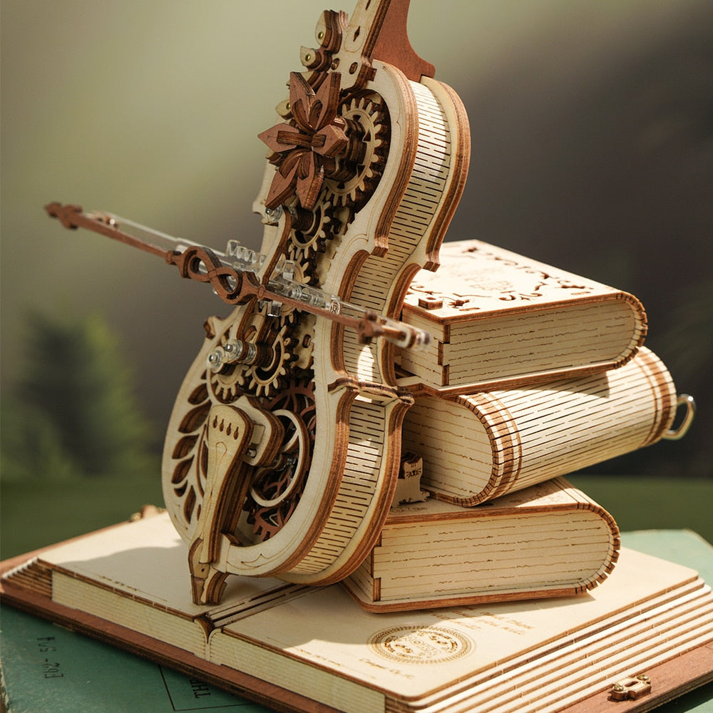 Träpussel Magisk Cello Speldosa