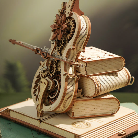 Träpussel Magisk Cello Speldosa