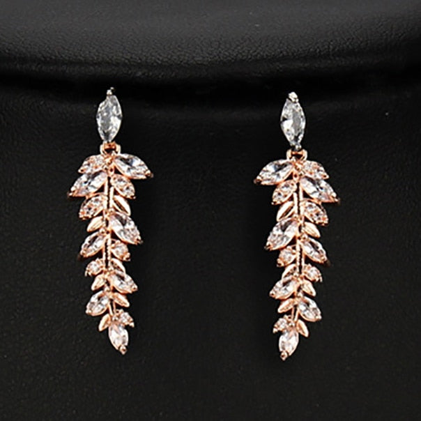 Kristallblad Hängeörhängen