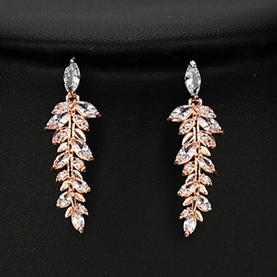 Kristallblad Hängeörhängen