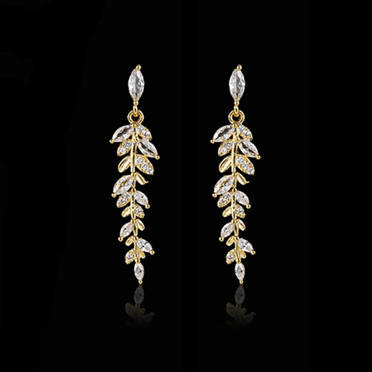 Kristallblad Hängeörhängen