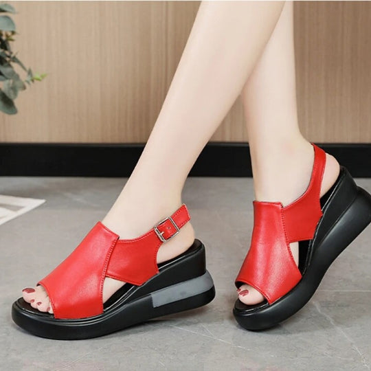 Öppen tå-plattforms kil sandaler