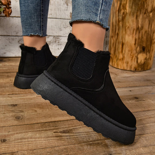 Ankelkängor i päls för kvinnor