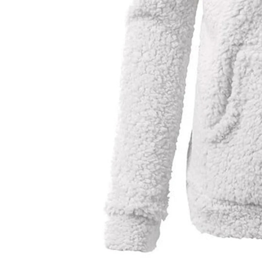 Fleece vinterjacka med huva för kvinnor