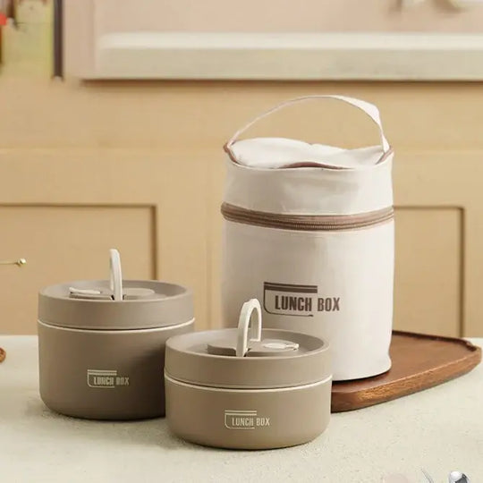 Transportabel isolerad lunchbehållaruppsättning