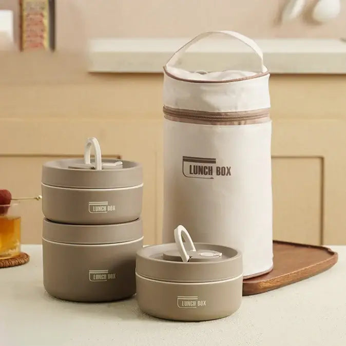 Transportabel isolerad lunchbehållaruppsättning