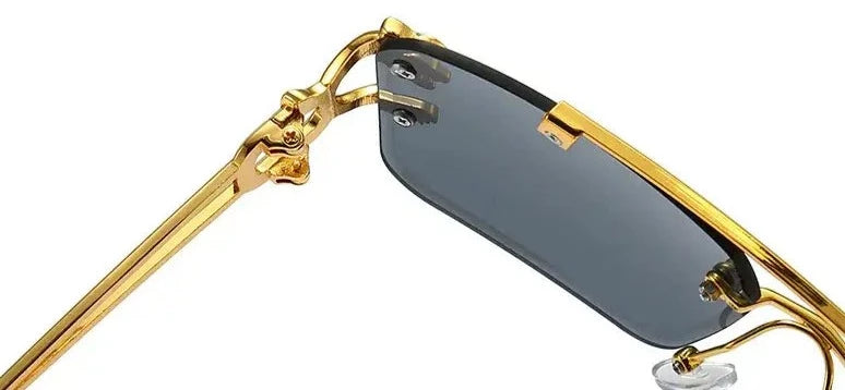 Lyxiga fyrkantiga solglasögon utan ram