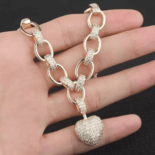 Hjärta Zirconia halsband