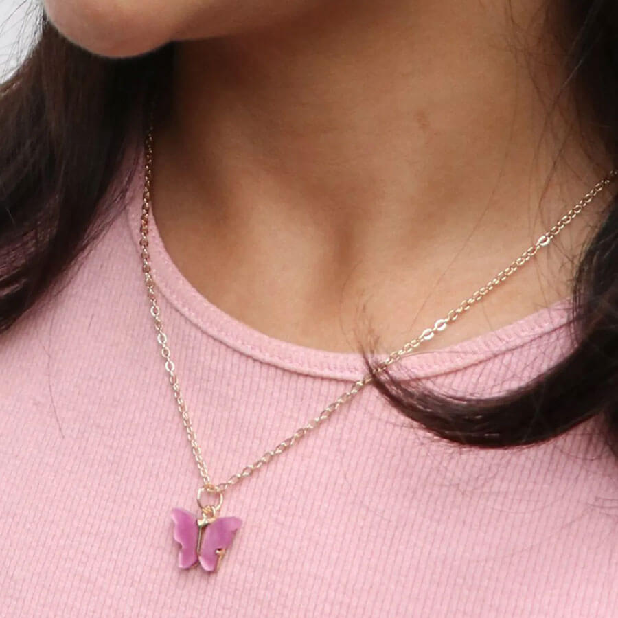 Fjäril Guld Halsband