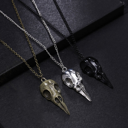 Crow Head Skull hängande halsband