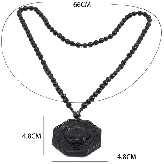 Obsidian Yin Yang Necklace