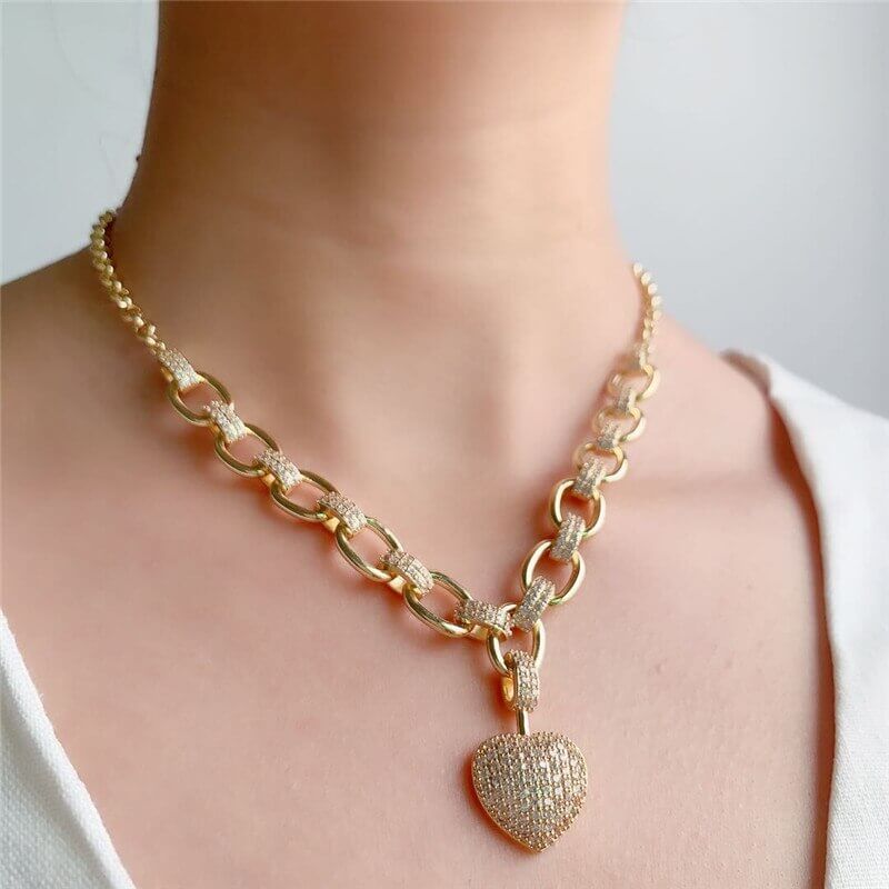 Hjärta Zirconia halsband