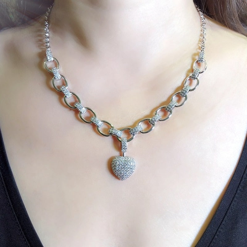 Hjärta Zirconia halsband
