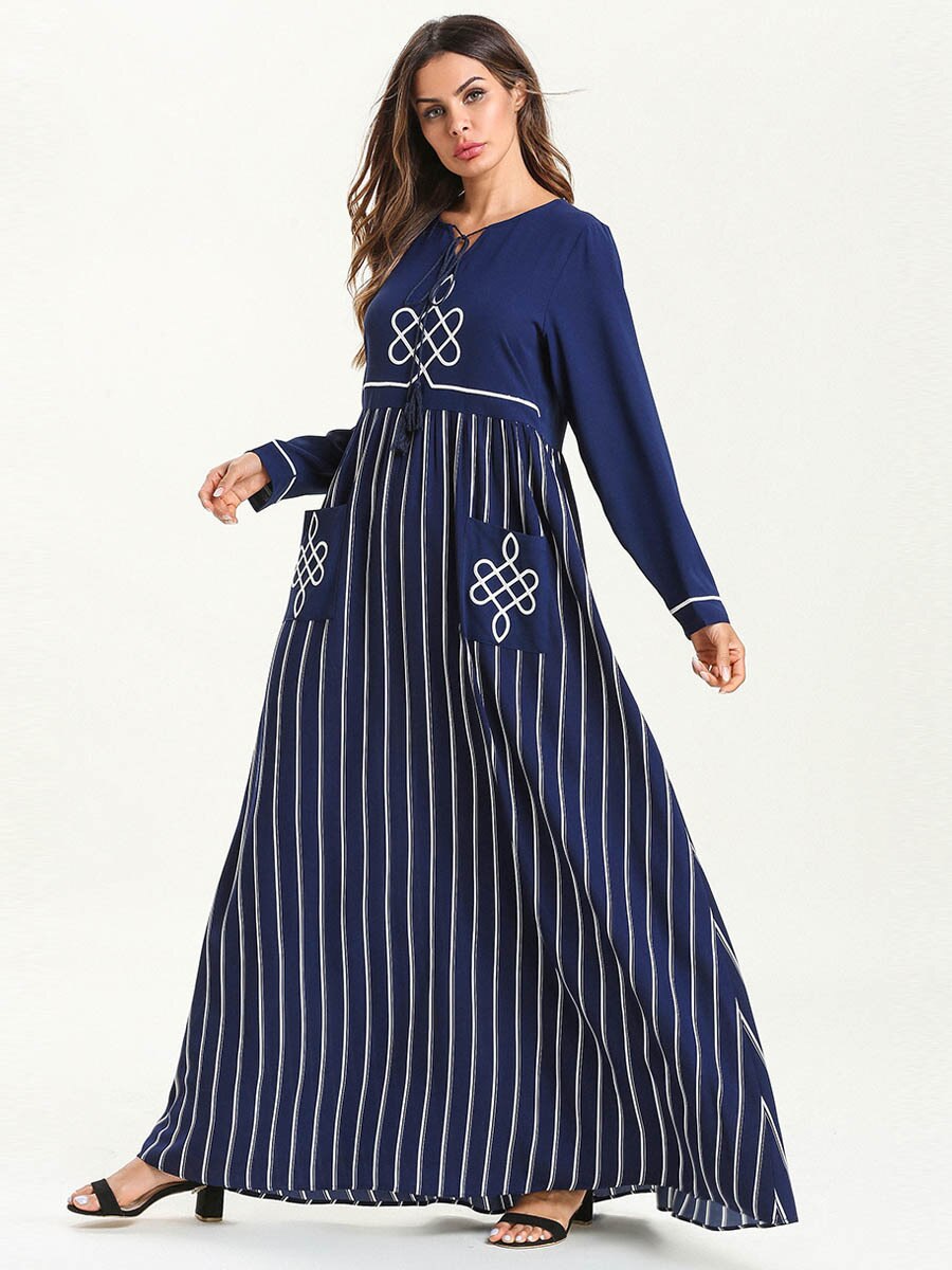 Kaftan Långärmad Maxiklänning