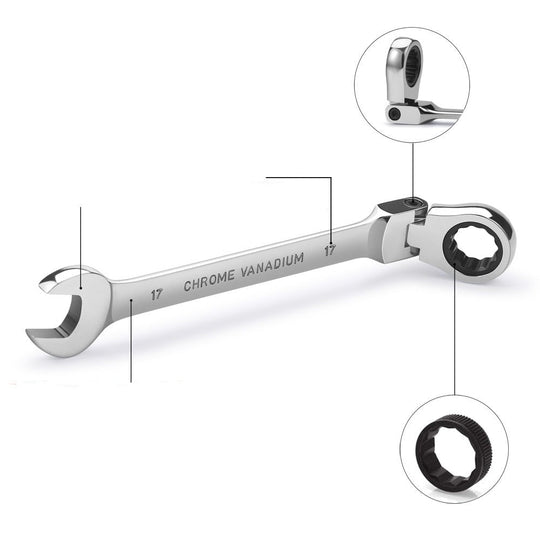 Rattnyckel för slangar med flexibelt huvud