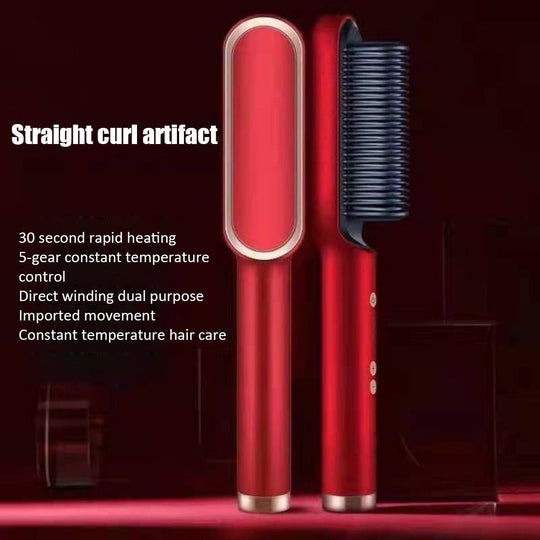 Hår Plattsax borste Uppvärmd kam