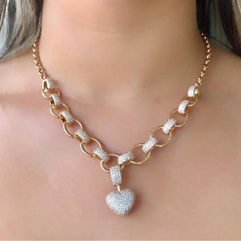 Hjärta Zirconia halsband