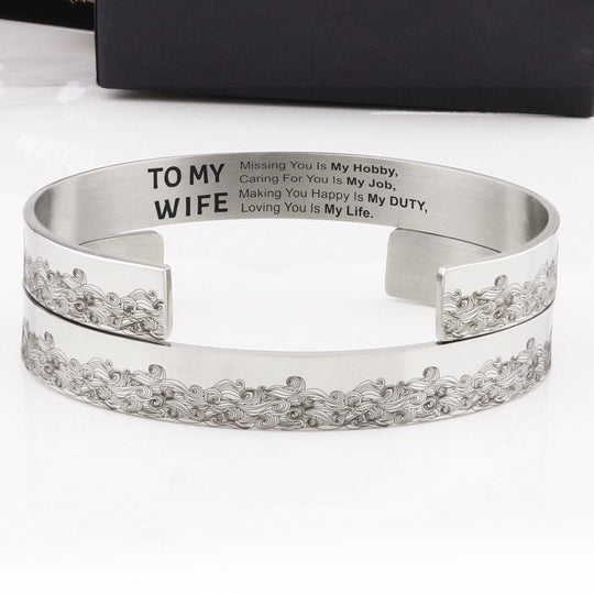 Till min fru, Missing You är min hobby manschett armband