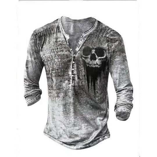 Retro Skull Långärmade Tees