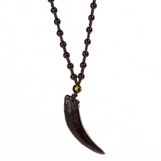 Obsidian Wolf Hängande Halsband
