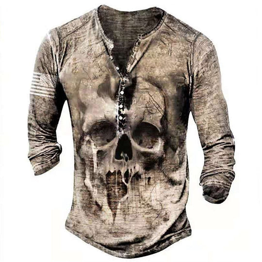 Retro Skull Långärmade Tees