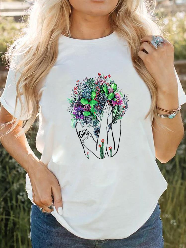 Kvinnor Kortärmad Tryckt Tee