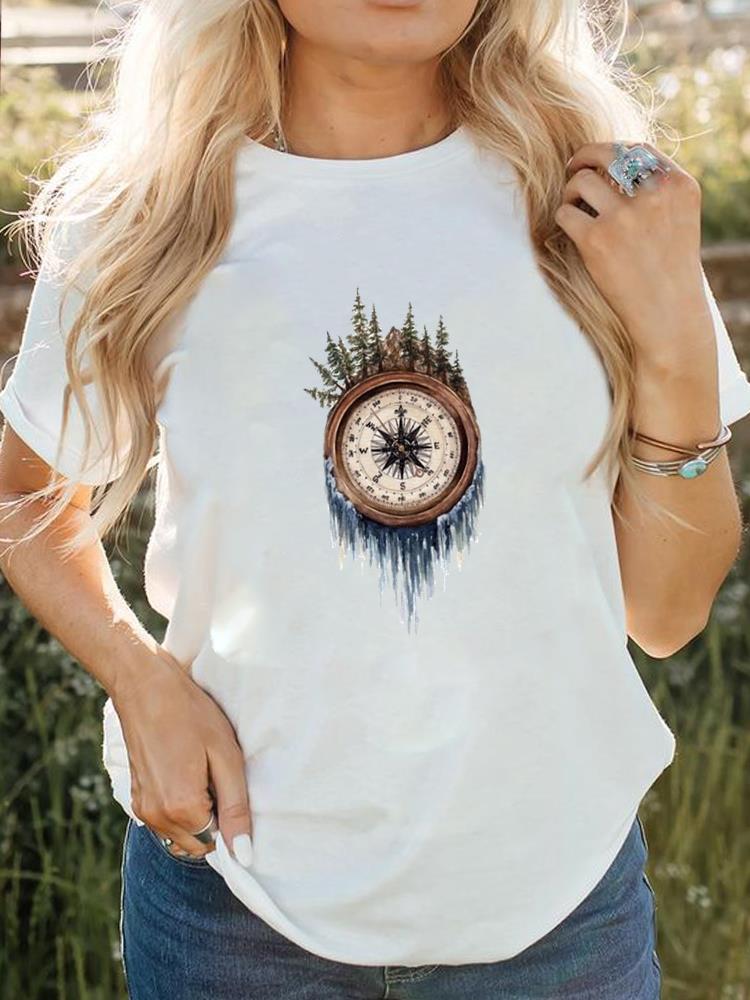 Kvinnor Kortärmad Tryckt Tee