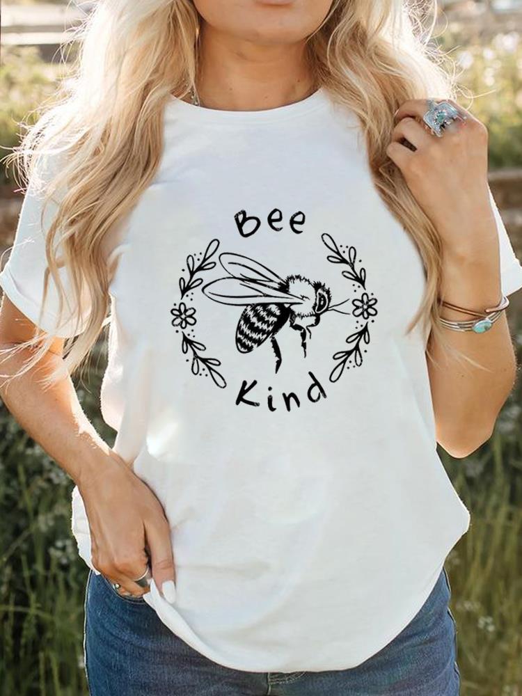 Kvinnor Kortärmad Tryckt Tee