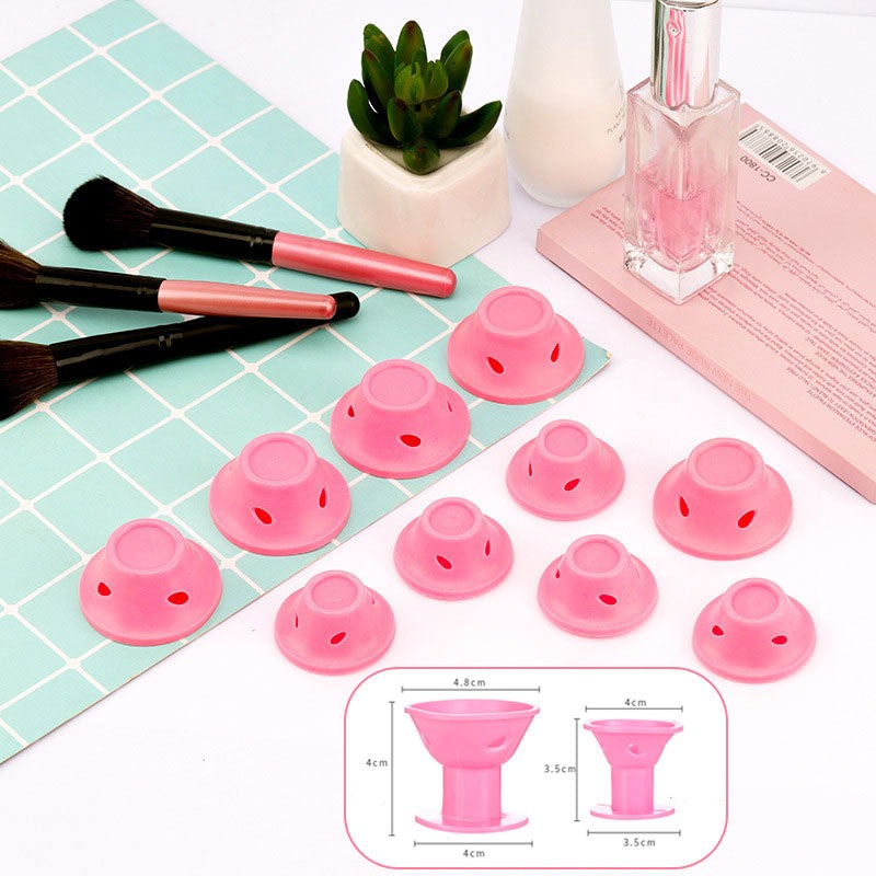 Värmelösa silikonhårkrullare (10 st)