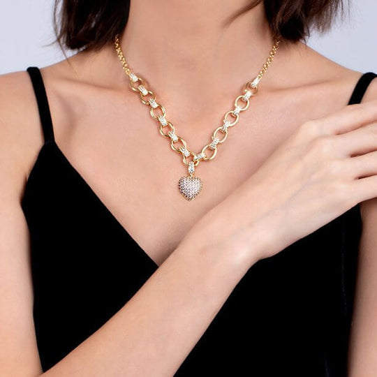 Hjärta Zirconia halsband