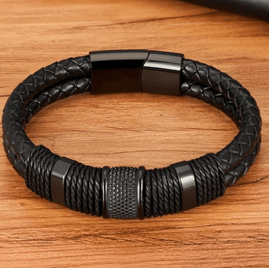 Vävt läder stil armband