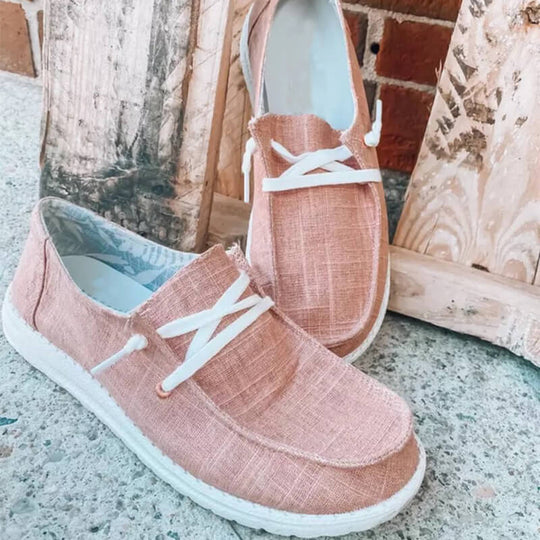 Kvinnors Canvas Lace-Up Loafers