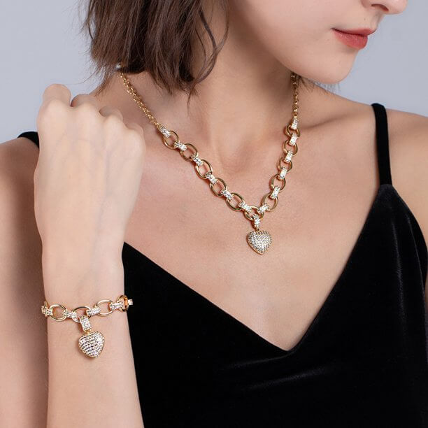 Hjärta Zirconia halsband