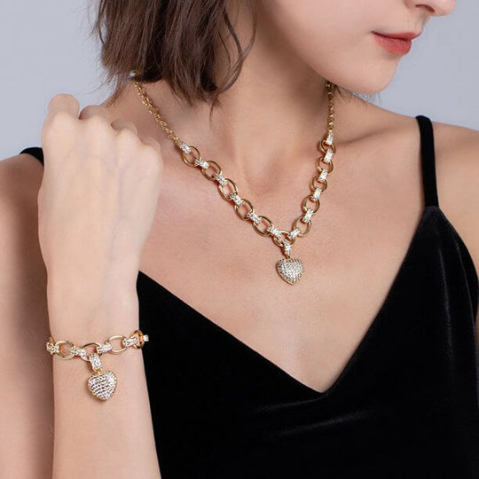 Hjärta Zirconia halsband