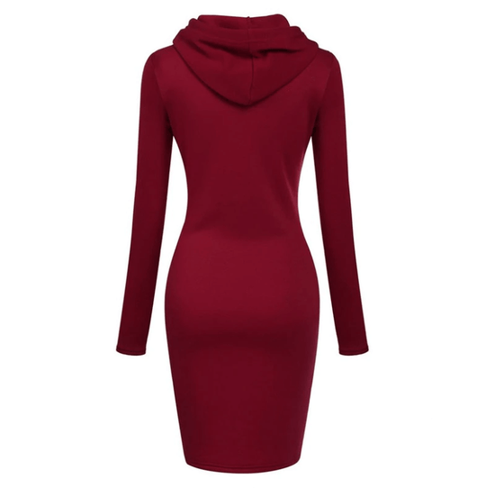 Slim Pullover Hoodie Klänning