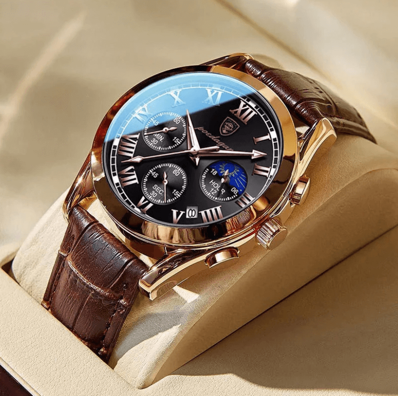 Premium läder armbandsur för män
