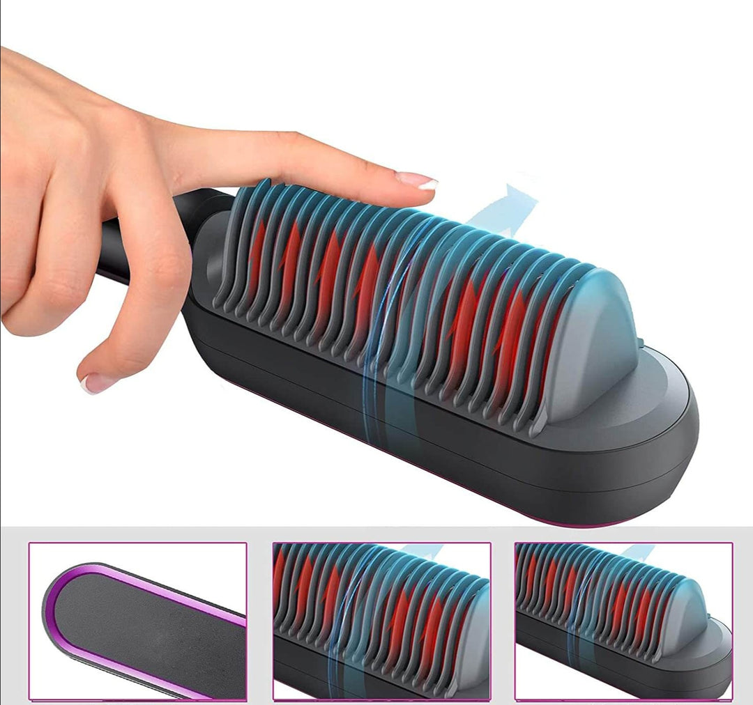 Hår Plattsax borste Uppvärmd kam