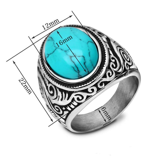 Män's Vintage Turquoise sten ring